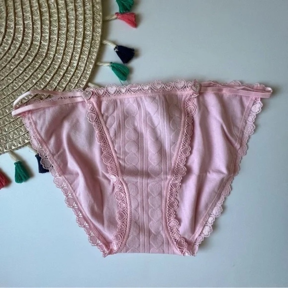 Victoria's Secret Stretch Cotton String Bikini Panty Pretty Blossom XL NEW